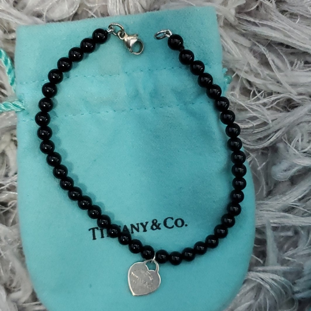 Tiffany black onyx bracelet 7"